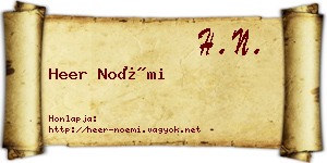 Heer Noémi névjegykártya